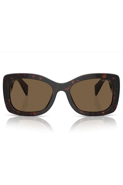 Prada Woman Oval Sunglasses- Pr A08s - Lense Size:56mm - Briar Tortoise