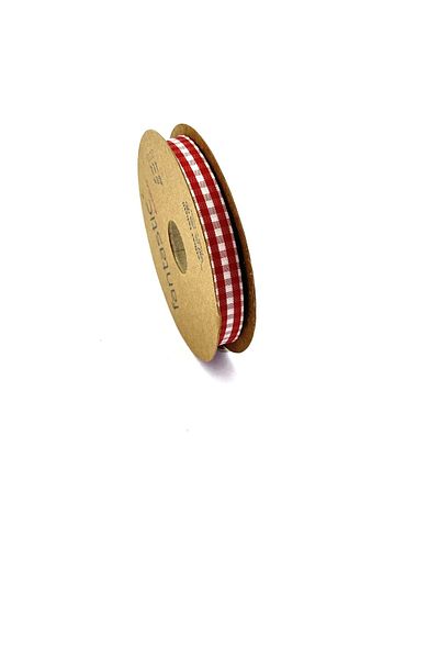 FANTASTIC KURDELE Red Plaid Ribbon (1CM WIDTH - 25MT LENGTH)