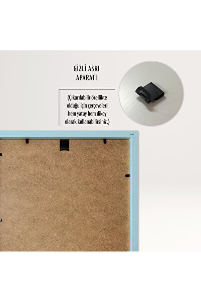 HOMEPACK Quad Light Blue Wood Framed Poster Frame, Blank Frame, 15X21-4Lu-Lightblue-Frame