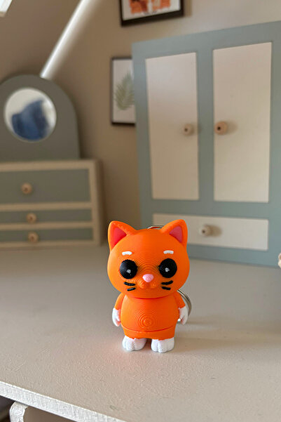 CESTOPİENO Narandžasta mačka Slatki pokretni Torba ukrasi / Privezak za ključeve