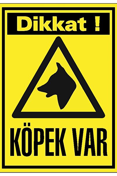 Genel Markalar Dikkat Köpek Var 21x35 Arkası Sticker