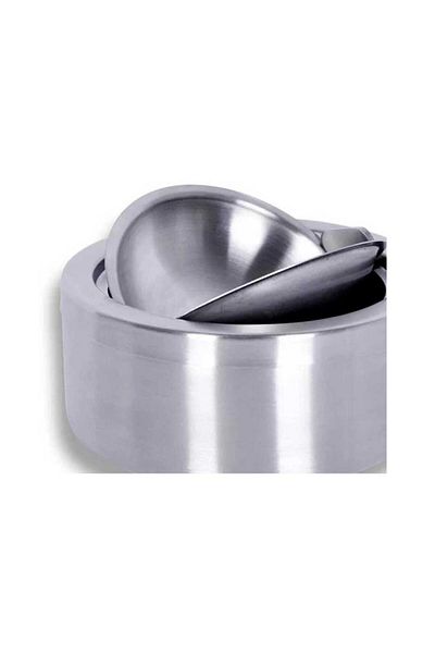 Omnisoft Epx Bk-12 Push-Push Stainless Steel Tank Ash Tray 12 Cm