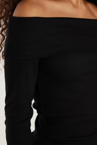 Tudors Women's Slim Fit Modal Fabric Plain Cotton Strapless Black Blouse