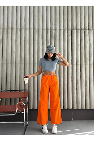 Zeo Basic DİZLERİ PİLE DETAYLI PARAŞÜT PANTOLON