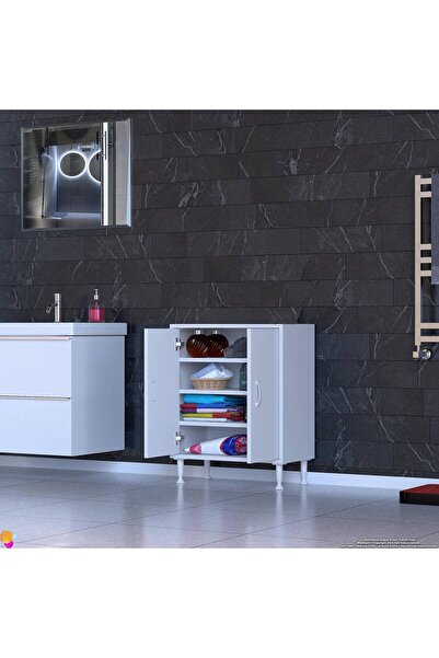 Modilayn Mutfaklarınızda Küçük Alanlar İçin Çözümler 60x75x32,5 cm’ lik 2 Kapaklı 4 Göz Raf Çok Amaçlı Dolap