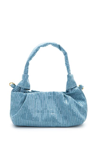 minebag Geantă de damă Baguette cu curea lungă cu lanț Sins bebe Blue