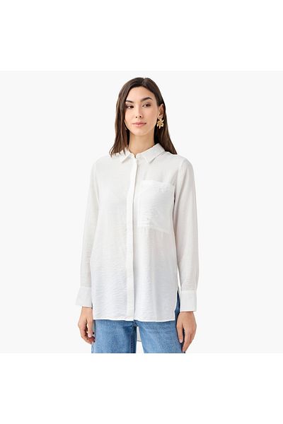 FAV Regular Fit Collar Shirt with Long Sleeves and Pocket