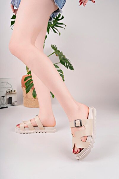 Aymood Жіночі анатомічні зручні тапочки з подвійною пряжкою та камінчиками