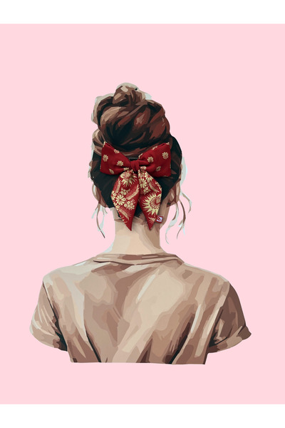EDİRNE KIRMIZISI Edirne Red Printed Bow Buckle