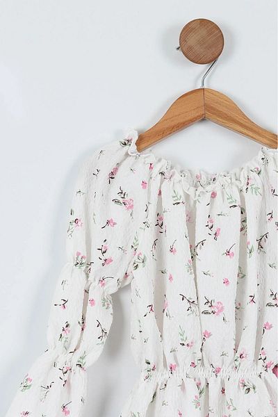Butik Lena Pink Floral Printed Belted Trousers Girl's Summer Suit