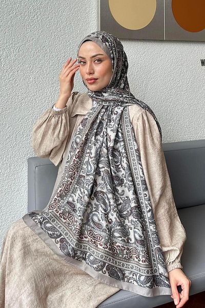 lamelif Retro Pattern Soft Shawl Mink Color