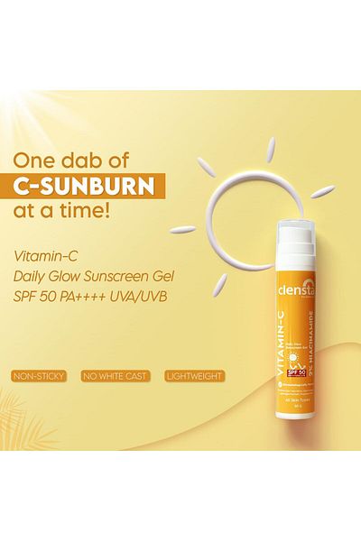 Clensta VITAMIN C DAILY GLOW SUNSCREEN GEL SPF 50+++ UVA/UVB 50G (CLP090)