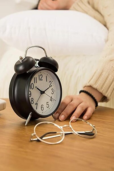 MasterCar Büyük Boy Siyah Masa Saati Çift Çanlı Nostaljik Premium Kalite Mutf...