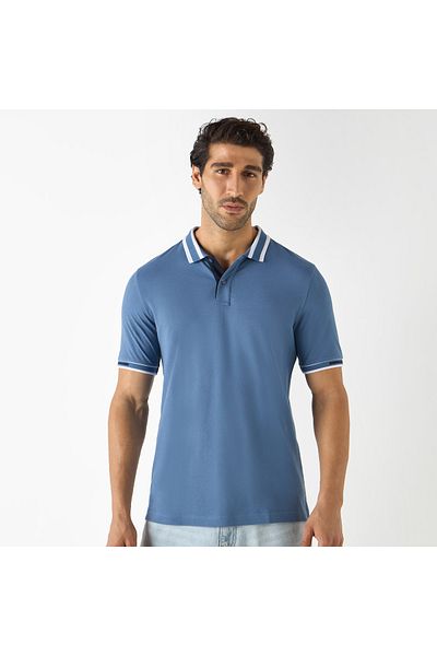 FAV Contrast Tipping Polo T-shirt with Short Sleeves