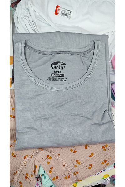 Şahin Men's 96% Bamboo Half Short Sleeve Crew Neck Badi Body 10027