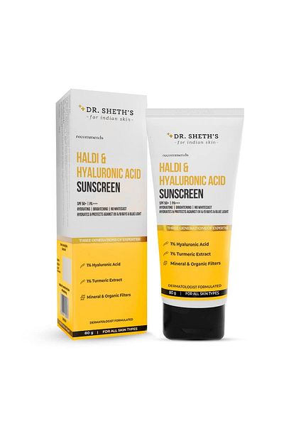 Dr. Sheth's Haldi & Hyaluronic Acid Sunscreen - 80 gm