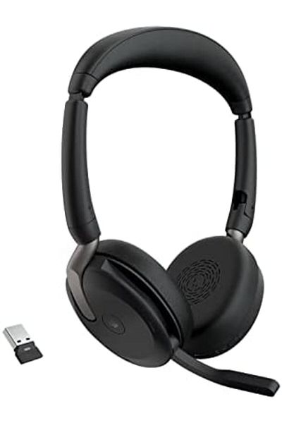 Jabra Evolve2 65 Flex - Wireless Stereo Headset with Bluetooth, Noise-Cancelling Jabra ClearVoice Te