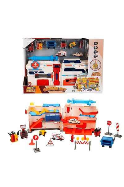 Sunman 4539 Maxx Wheels Sesli ve Işıklı Garaj Seti İnşaat Garajı -Sunman