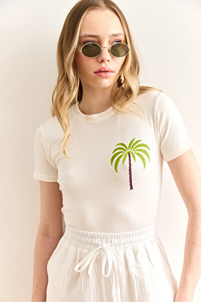 Olalook Γυναικείο Palm White Printed Soft Touch Saran Flexible Body BDY-00000059