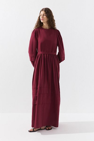 Hooopstore Φόρεμα Allerli Claret Red από βαμβακερό μείγμα