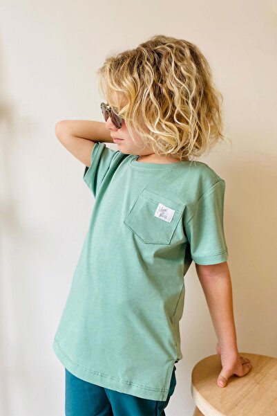 Breeze Tricou pentru băieți Cool Text Crest Buzunar 1,5-5 ani, verde mentă