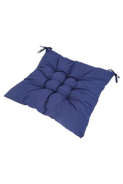OEM Perna scaun cu bretele de legat, 40x40 cm, 4 cm grosime, poliester si burete, albastru
