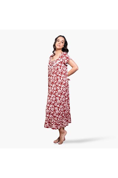 Aadaraya All-Over Floral Print Night Gown