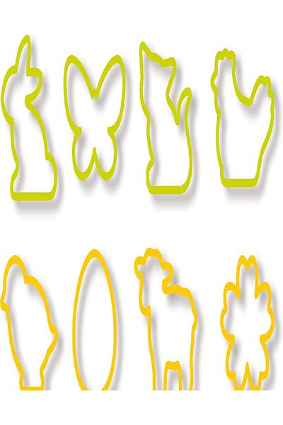 TESCOMA Delicia Easter Cookie Cutters – 8-Piece Set, Assorted, 22.1 x 10.1 x 3.8 cm