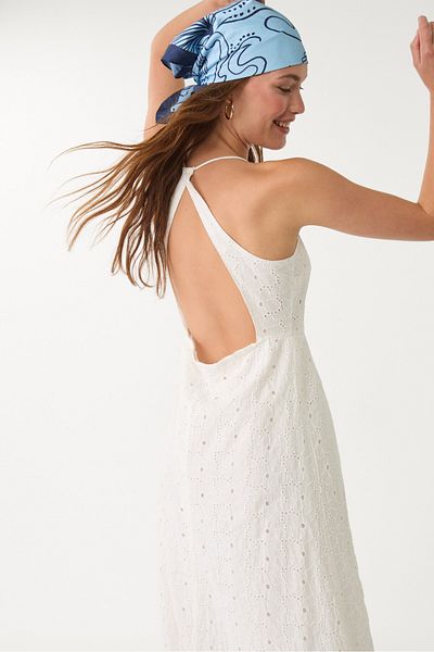 Stradivarius Embroidered midi dress