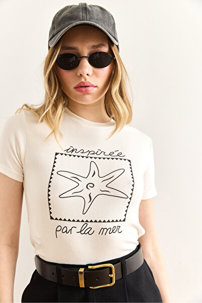 Olalook Γυναικείο Star White Printed Soft Touch Saran Flexible Body BDY-00000058