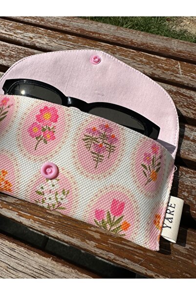 Yare Atelier Sunglasses Case, Patterned Sun, Prescription Glasses Carrying Case Snap Cover Design