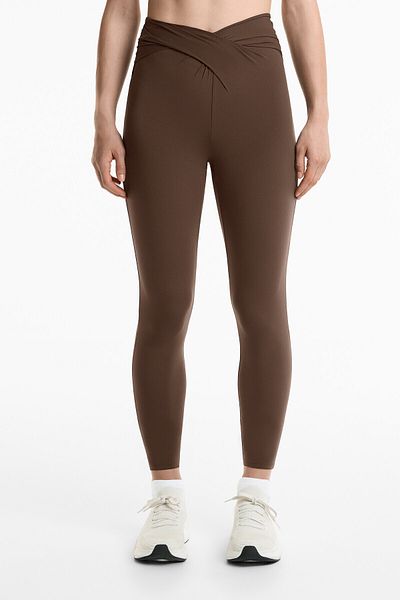 Oysho Light Touch draped V-cut ankle-length leggings