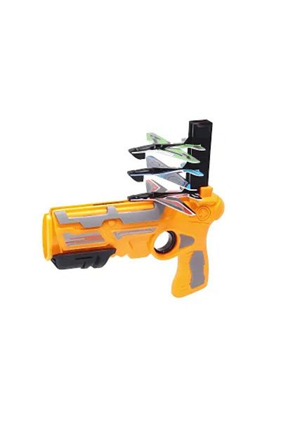 MACVI Macvi® 4-Jet Launcher Gun, Interactive Toy for Kids, Lightweight and Safe Design, Yellow
