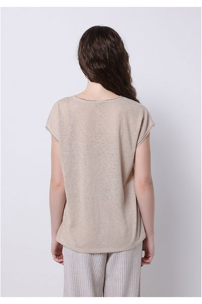 Colin's Tricou fără mâneci, bej, cu decolteu în V, cu croială normală