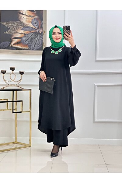 Enans Design طقم حجاب نسائي مكون من قطعتين مع تونيك وبنطلون