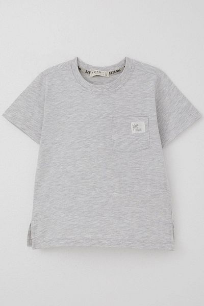 Breeze Boy's T-Shirt Cool Text Emblem Pocket 1.5-5 Years, Light Gray Melange