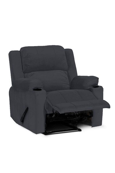 BACK COMFORT CloudRest | Velvet Classic Cinematic Recliner Chair with Cups Holder