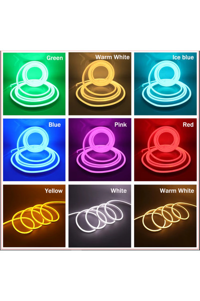 SAKİN ENERJİ Neon Şerit Led 12 Volt Esnek Silikonlu Aydınlatma (1 METRE)
