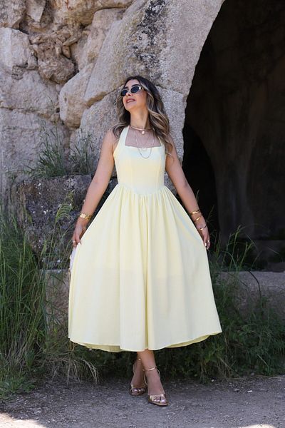 bytugcekaya Rochie galbenă de in