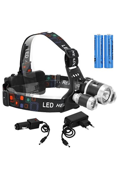 Springos Lanterna de cap Springos, 2 acumulatori si 2 incarcatoare, lumina fata si stop spate, 4 moduri de il