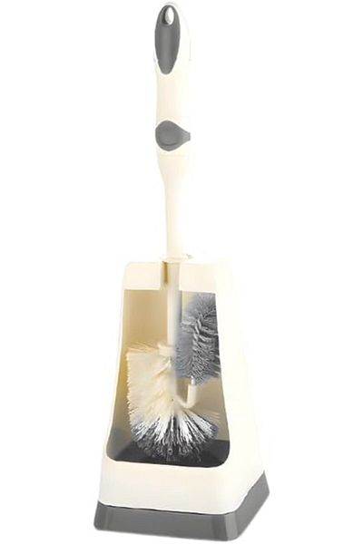 Bisbell Grey Force Premium Toilet Brush with Holder, Soft Dense Bristles,BB2121