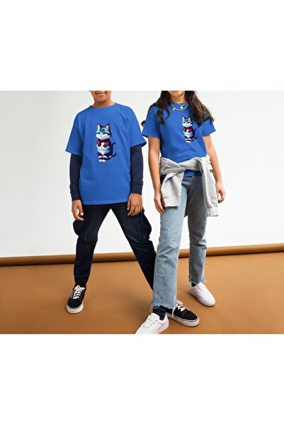 LADİJİTAL BASKI ÇÖZÜMLERİ TURKIZNA mačka DEČJA MAJICA SA ŠARAĆENJEM KRATKIH R...