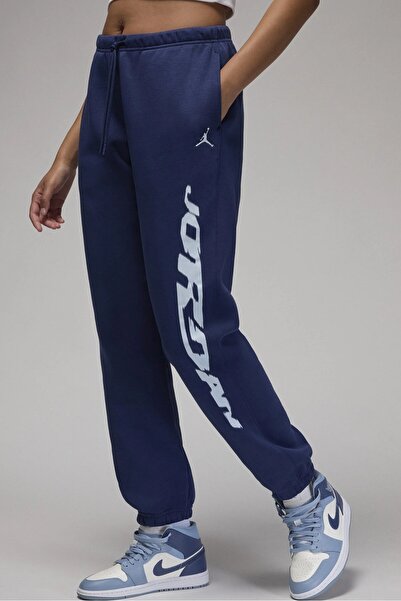 Nike Nİke Jordan Brooklyn Fleece Loose Fit Pant HO Gfx Kadın Bol Kesim Eşofman Altı Mavi