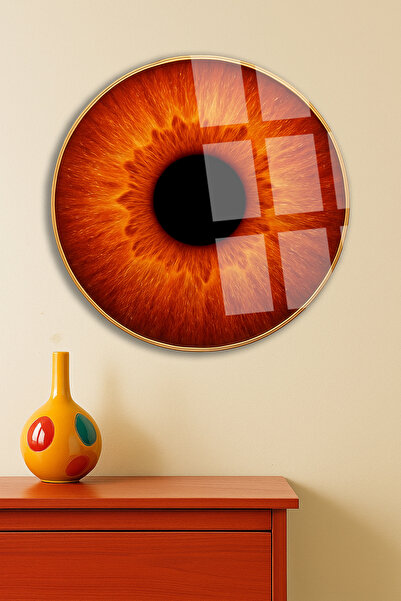 TAULART MODERNA SLIKA SA NARANČASTIM OKOM NELOMILO LUKSUZNO STAKLO SLIKA OKRU...