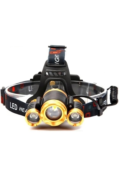 OEM Headlamp with 3 LEDs, car and mains charger, black
