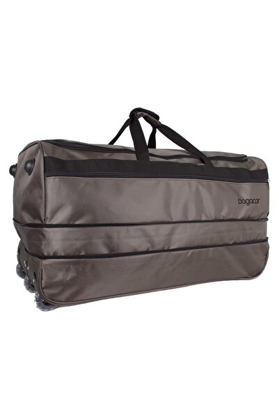 Bagacar Tekerlekli Körüklü Büyük Battal Boy Seyahat Valizi Gri
