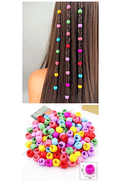 Eva Rose 24 Adet İthal Renkli Saç Örgü Boncuğu Saç Boncuğu Boncuk Saç Süsü sa...