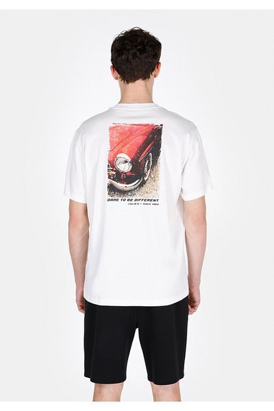 Colin's Comfort Fit Round Neck Plain Men's White Short Sleeve T-Shirt