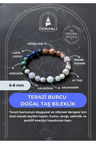 OSMANLI DOĞAL TAŞ Ottoman Natural Stone Certified Libra Natural Stone Bracelet