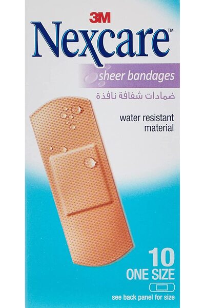 Nexcare شريط شفاف من نيكسير مع حشوات قابلة لإعادة الاستخدام مقاس واحد، 10 قطع